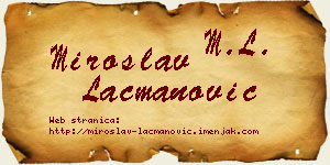 Miroslav Lacmanović vizit kartica